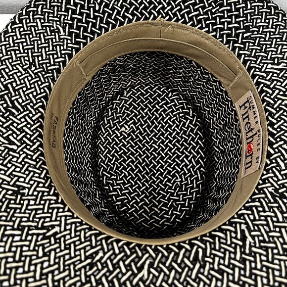 Vintage Firethorn women’s Woven Straw Hat “champion Hills” black & tan - Picture 7 of 7